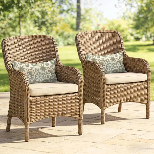 Miniatura 258 de Juego de 2 almohadas para exteriores de 16 x 16 pulgadas, repelentes al agua con interiores, para muebles de patio, hogar, jardín, geometría bohemia