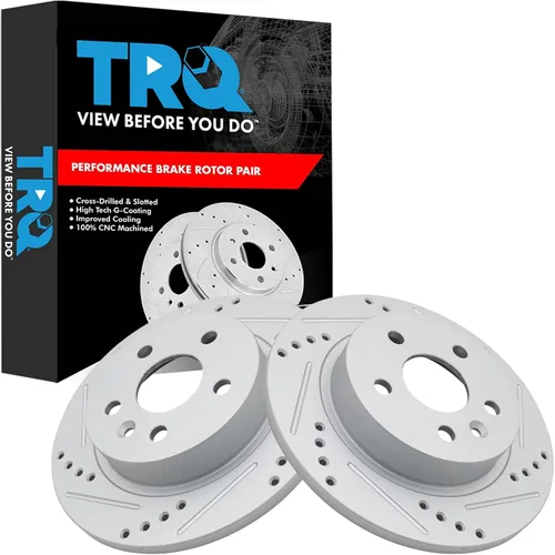 Miniatura 133 de TRQ Juego de rotores de freno de rendimiento trasero con revestimiento G premium compatible con Mazda 6 2014-2021