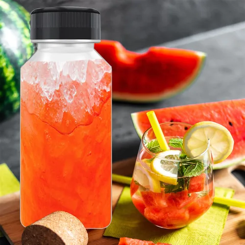 Miniatura 5 de XYSMZM 8 botellas de jugo de 4 onzas, botellas de plástico con chupito de jengibre, a prueba de fugas, recipientes para bebidas para jugo, batido