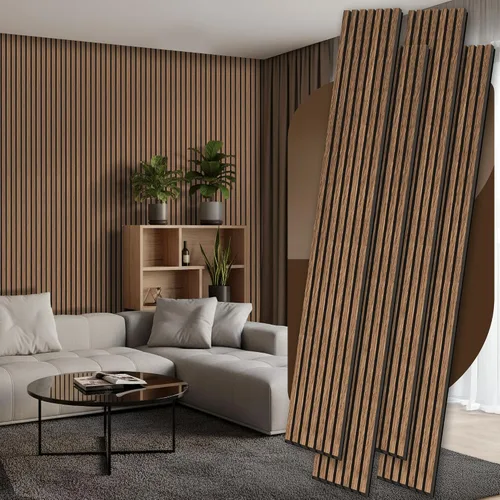 Miniatura 17 de RITOLLO Paneles de madera para pared de 4.92 x 7.68 pulgadas, paneles acústicos para decoración de pared interior, panel de absorción de sonido