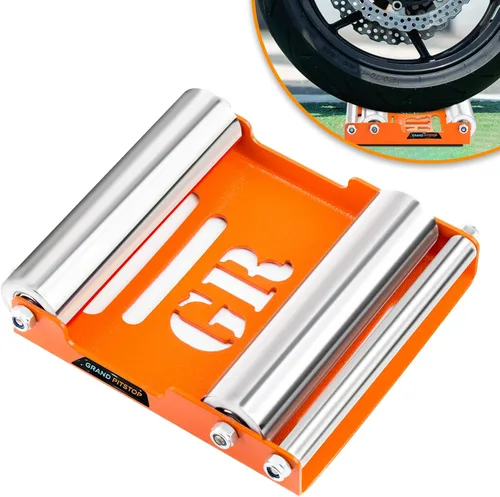 Grand Pitstop Soporte de limpieza de ruedas para motocicletas - Reemplazo de soporte de paddock - Soporte rodillo de rueda para limpieza de Naranja