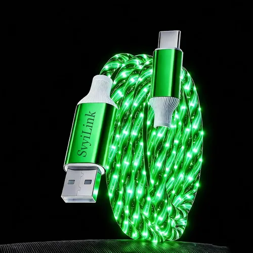 Miniatura 19 de Cable USB PD cargador rápido iluminado (USB 4 en 1 azul), soporta transferencia de datos, se puede utilizar como luz nocturna, longitud del cable