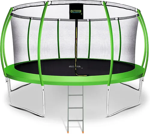 Miniatura 15 de Trampolín de 15 pies con red de recinto, trampolín para exteriores con red de seguridad para niños con escalera, trampolín para patio trasero de 6