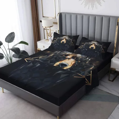 Miniatura 8 de Bear Sheets tamaño individual – Sábanas de cama de animales de dibujos animados, microfibra suave y bolsillo profundo, sábanas y fundas de almohada
