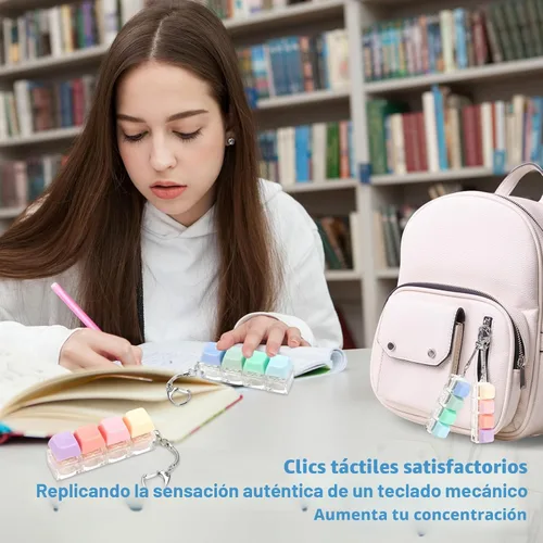 Miniatura 4 de Teclado Juguetes para la ansiedad, 2 piezas Teclado para la ansiedad silencioso Juguetes para la ansiedad Clicker Juguetes para la ansiedad Llavero
