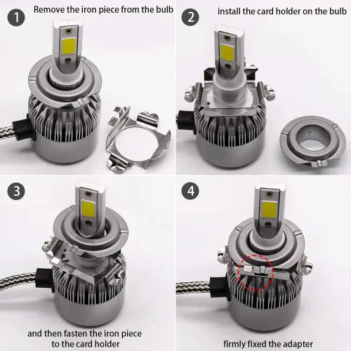 Miniatura 6 de GZXY - H7 adaptador de focos delanteros LED para Mercedes-Benz C300 C350 Sport CLS Ford Edge, instalación rápida