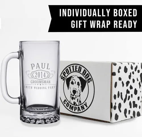 Miniatura 6 de Taza de cerveza de vidrio grabada personalizada de 16 onzas, taza de cerveza personalizada para hombres, regalos de cumpleaños 40 para hermano, taza