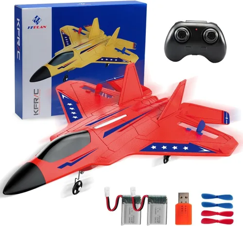 Miniatura 7 de Avión RC ANTSIR F22, Avión RC con Estabilizador de Giro/Luz LED/2 Baterías Recargables, Avión a Control Remoto 2.4GHz, Fácil de Volar, Avión RC