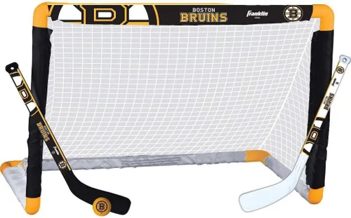 Franklin Sports NHL - Juego de mini hockey para niños, portería de hockey sobre rodilla, pelota + 2 palos, juego de juguetes para interiores del