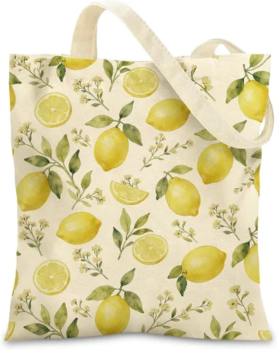Miniatura 12 de Canvas Tote Bags with Inner Pockets & Metal Snap, Womens Aesthetic Reusable Tote Bag for Vacation Travel Gym Shopping California