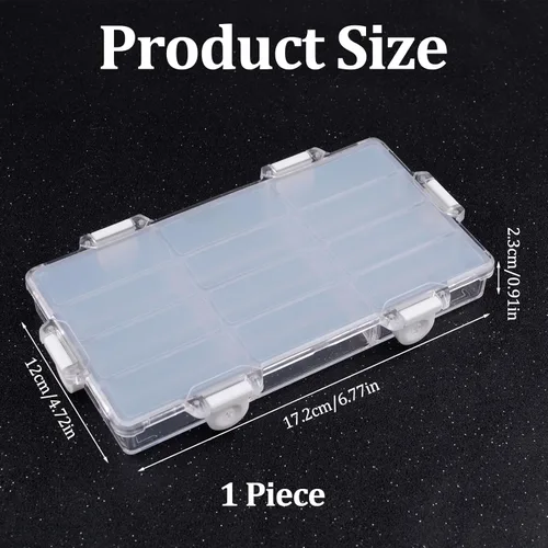 Miniatura 2 de WANDIC Caja de paleta, 1 caja vacía de acuarela de 12 pozos para acuarela, recipiente hermético para acuarela, gouache, acrílico y pintura al óleo