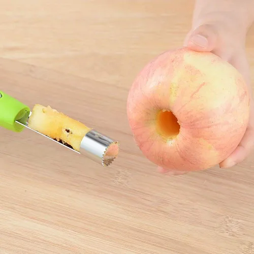 Miniatura 6 de Herramienta de extracción de descorazonador de pera de manzana de acero inoxidable con borde dentado afilado, herramienta removedor de núcleo