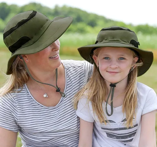 Miniatura 6 de JAN & JUL Gorro de jaspe junior para niños, algodón UPF 50+, talla ajustable