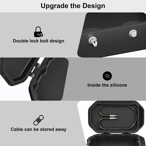 Miniatura 4 de Diyife Caja de seguridad portátil, [impermeable] Caja de seguridad de viaje con código, cerradura de combinación de 4 dígitos, caja de bloqueo