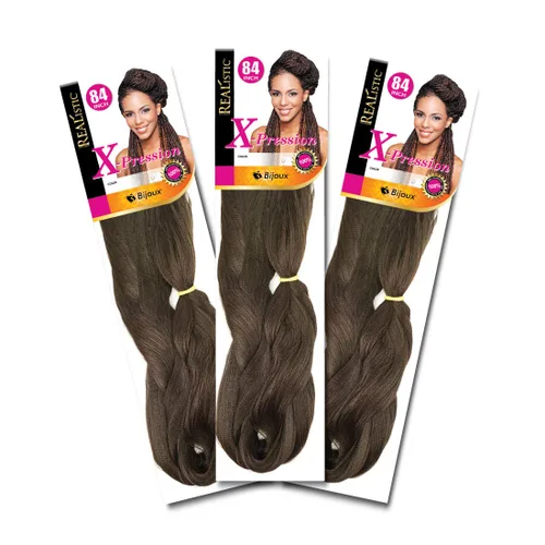 Miniatura 37 de Realistic Trenza original X-Pression 84 pulgadas 100% Kanekalon (paquete de 3, 1) M-61XPRES84