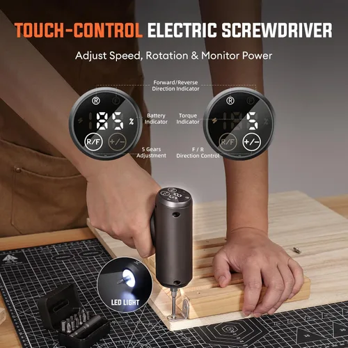 Miniatura 7 de Juego de destornilladores eléctricos – Destornillador inalámbrico de 4 V recargable 2500mAh – 5 ajustes de par destornillador eléctrico 250RPM 5N·m