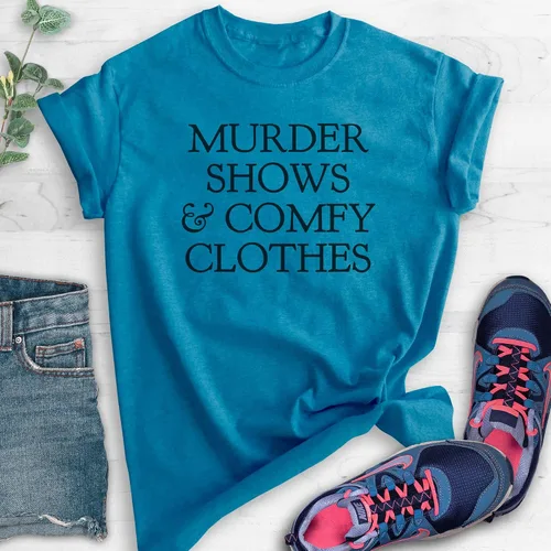 Miniatura 2 de Camisa de ropa de asesinato y cómoda unisex para mujer para hombre camisa de crimen verdadero adicto al crimen amante del verdadero crimen