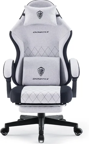 Miniatura 11 de Dowinx Silla de juegos con cojín de resorte de bolsillo, respaldo alto, silla giratoria ergonómica de 360° para juegos de oficina, soporte lumbar