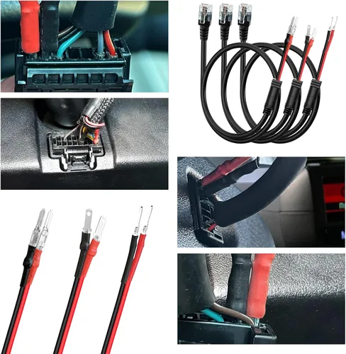 Miniatura 5 de SDSACZMU Soporte para Detector de Radar, Soporte de Montaje de Radar de Varilla de Espejo Retrovisor + Kit de Cable de Alimentación de Cableado