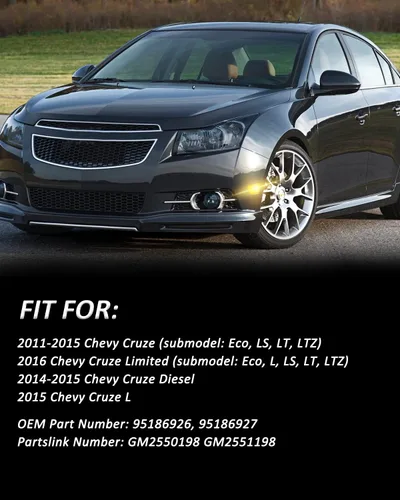 Miniatura 4 de Ensemble de luces de marcador lateral LED Bestview, lámparas de señal de estacionamiento para parachoques delantero compatibles para Chevy Cruze