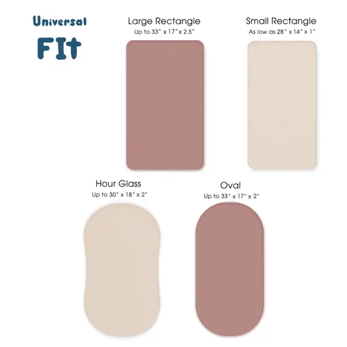 Miniatura 2 de GRSSDER Sábanas de Moisés Ajustables Elásticas Ultra Suaves, Paquete de 2, Ajuste Universal para Moisés, Cuna de Bebé, Canasta Moisés, Colchón Oval