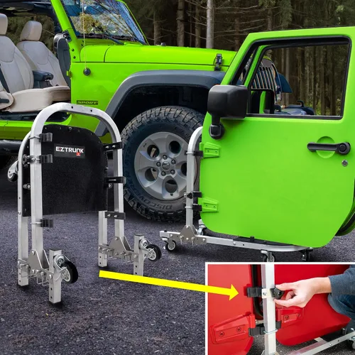 Miniatura 2 de EZ4X4 - Carrito de almacenamiento con ruedas plateadas de 2 puertas para TJ JK JL patentado