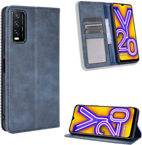 Miniatura 8 de Funda para Vivo Y20 2020, funda para Vivo Y20 2020 V2029 / Y20i V2027 Funda de piel sintética con tapa negra
