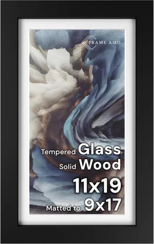 Miniatura 177 de Frame Amo Marco de póster de madera maciza de 13 x 19 pulgadas, color natural, tapete blanco para imagen de 11 x 17 pulgadas, parte frontal