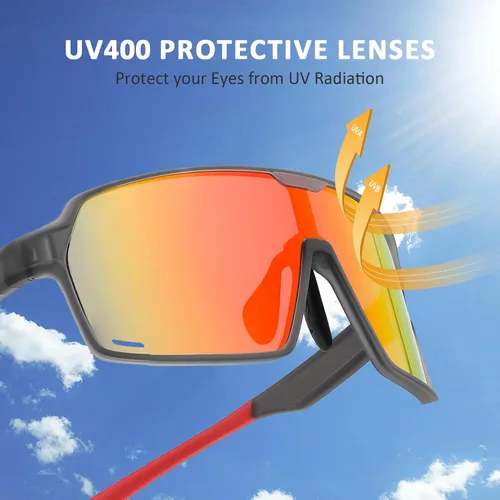 Miniatura 4 de Karsaer Lentes de sol deportivos de gran tamaño para hombres y mujeres, lentes de protección UV de marco grande, ideales para béisbol, correr, Marco