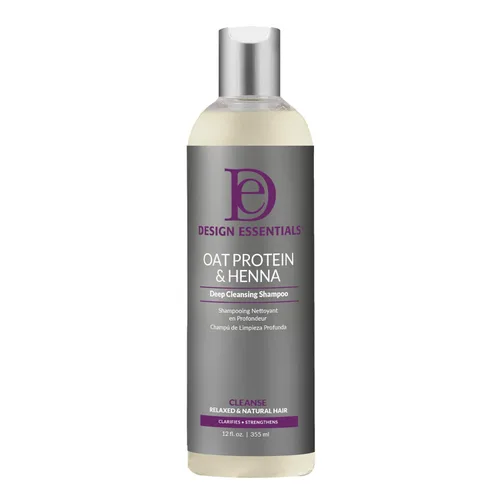 Diseño Essentials Avena de Proteínas & Henna Limpieza Profunda Champú para Fuller, más grueso, fuerte, largo hair-8oz.