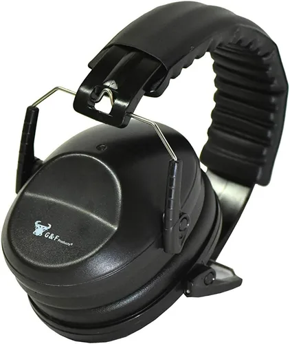 Miniatura 3 de Orejeras de protección auditiva con diseño plegable pasivo de perfil bajo 26dB NRR y reduce hasta 125dB, negro Orejera negra satinada