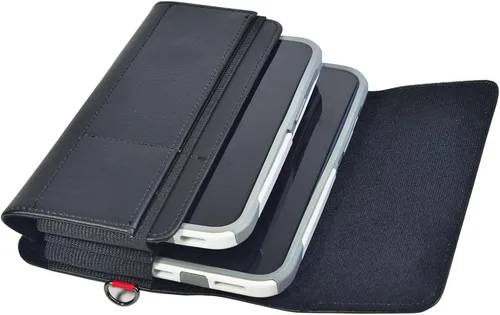Miniatura 5 de Funda de cuero para 2 fundas para teléfono celular con clip para cinturón para iPhone 16pro Max, 16 Plus, 15Pro Max, 15Plus, 14Pro Max, 14Plus