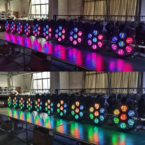 Miniatura 6 de JUNMAN Juego de luces LED de 7 cabezas con efecto de fondo retro para DJ, discoteca, iluminación de escenario 1 pieza Luces de escenario de luz