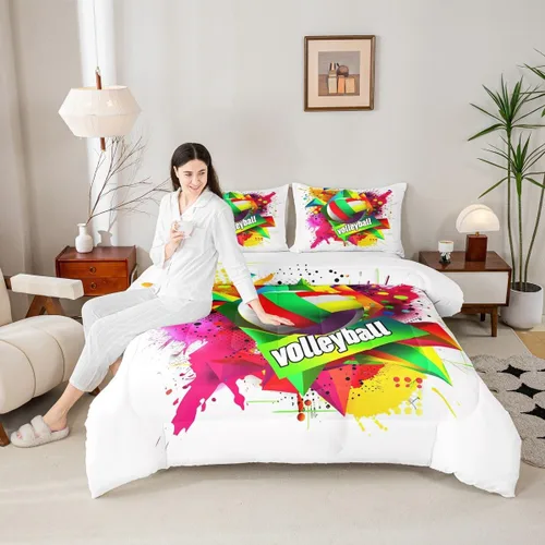 Miniatura 10 de Homewish Juego de edredón de juegos deportivos de pelota, tamaño twin, juego de ropa de cama de béisbol y baloncesto, 2 piezas para niños