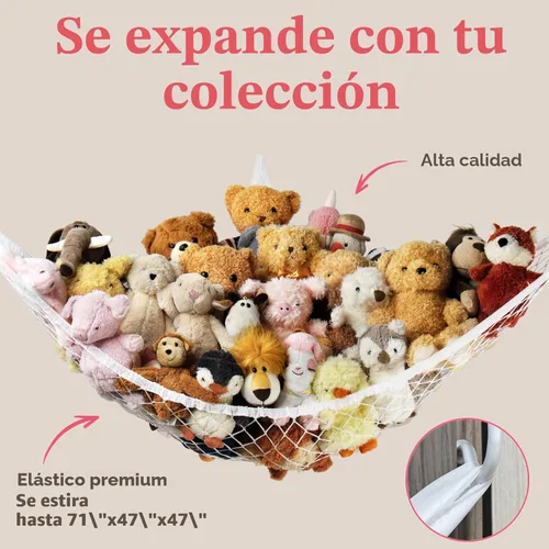 Miniatura 5 de Hamaca de Almacenamiento para Animales de Peluche Neto de Rincón - Gran Red de Hamaca de Juguete para Animales de Peluche Decoración de Habitación