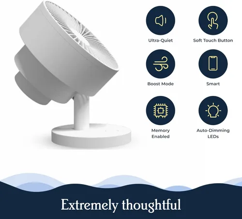 Miniatura 5 de Windmill Ventilador inteligente - Circulador de aire 2 en 1 ultra silencioso con control remoto - Ventilador de refrigeración compacto de 5 Blanco