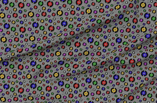 Spoonflower The Yard - Rock Roll Records Notas musicales Música Retro Rockabilly Banda colorida impresa en tela de algodón de firma de pétalos por