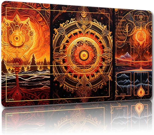 Miniatura 36 de Tapete de juego para MTG con bolsas de almacenamiento gratis, tapete de juego de 24 x 14 pulgadas TCG y alfombrillas de juego de mesa para tarjetas
