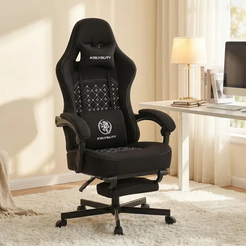 Miniatura 11 de Silla de oficina para oficina en casa, silla de escritorio ergonómica con cojín de resorte de bolsillo, silla de juegos de cuero transpirable