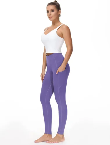 Miniatura 3 de The Gym People - Pantalones deportivos gruesos de tiro alto, con bolsillos y control de abdomen, leggings para entrenar, correr, hacer yoga