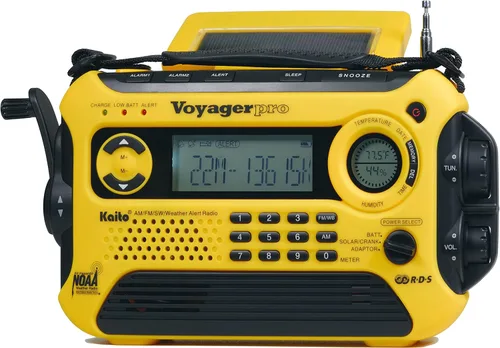 Miniatura 3 de Kaito Voyager Pro KA600 - Radio de emergencia digital solar con generador eléctrico, manivela giratoria, transmite AM, FM, LW, SW y NOAA, radio