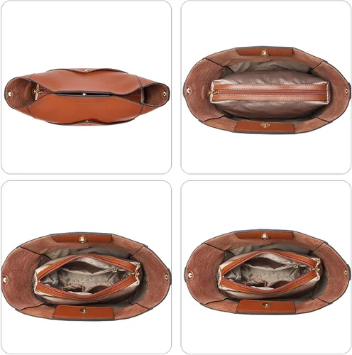 Miniatura 6 de BOSTANTEN - Bolsos de cuero al hombro tipo balde para mujer