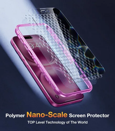 Miniatura 433 de Diaclara Funda diseñada para iPhone 16, mejorada [protección completa de la cámara], carcasa resistente de cuerpo completo con protector de pantalla