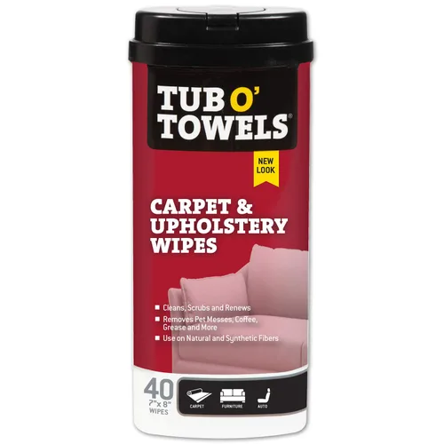 Miniatura 8 de Tub O' Towels Toallitas de limpieza para alfombras, alfombras y tapicería, removedor de manchas extra fuerte, poder de lucha contra los olores