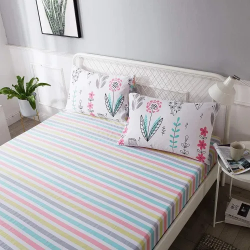 Miniatura 18 de Sábana bajera ajustable de algodón lavado 100% en color topo con diseño Gingham para cama queen, con bolsillo profundo de 15 pulgadas, sábana bajera