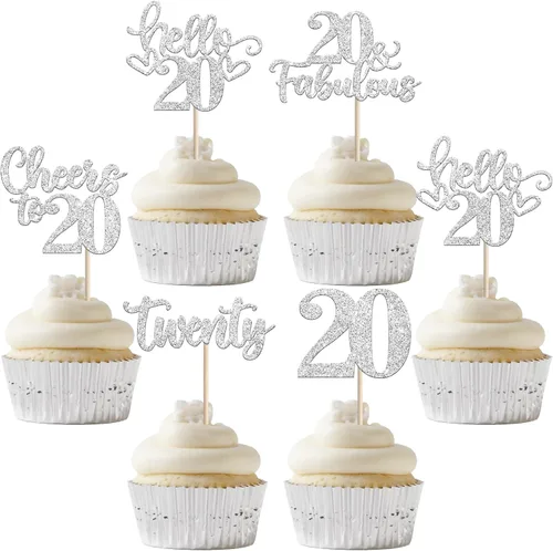 Miniatura 98 de 30 piezas de adornos para cupcakes de 12 cumpleaños feliz, brillantes doce, hola 12, felicitaciones a 12 años, adornos para cupcakes, 12