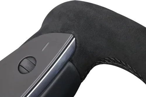 Miniatura 5 de MEWANT Funda de Volante de Athsuede con Costura Manual en Negro 9040 para Tesla Model S Yoke 2021-2023 Model X 2021-2023
