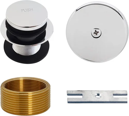 Westbrass D931K-26 Juego de tapones de drenaje universales de 1-3/8 pulgadas con punta de punta fina de 1-3/8 pulgadas con placa frontal de Cromo