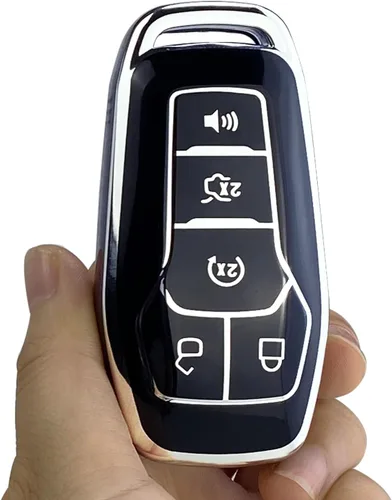 Miniatura 3 de Funda para Llavero Compatible con Ford F150 F250 F350 Fusion Edge Explorer Mustang Lincoln MKZ MKC Accesorios, Material TPU Suave Protección Negro