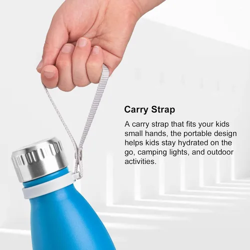 Miniatura 3 de koodee Botella de agua para la escuela, botella de agua de acero inoxidable de doble pared aislada al vacío de 9 onzas para la vuelta a la escuela